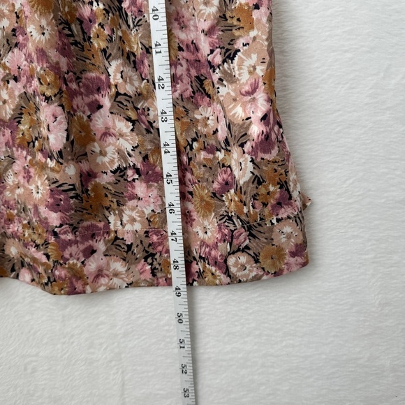 En Saison Women Pink Brown Jocelyn Floral Midi Dress Open Back Tiered Size Small - Picture 8 of 9